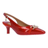Front view of Kallan RED PATENT/SUEDE