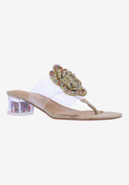 Front view of Abriana CLEAR/NATURAL LINEN
