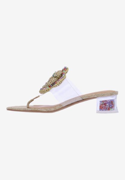 Left side view of Abriana CLEAR/NATURAL LINEN