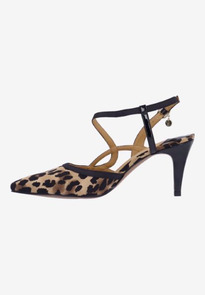 Left side view of Aldonsa BROWN/BLACK ANIMAL PRINT