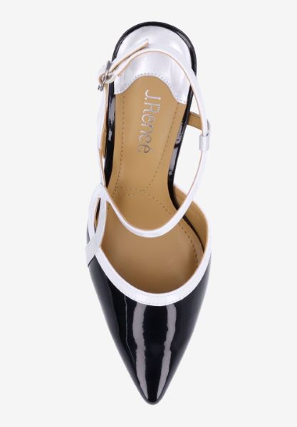 Top view of Aldonsa BLACK/WHITE/SILVER PATENT