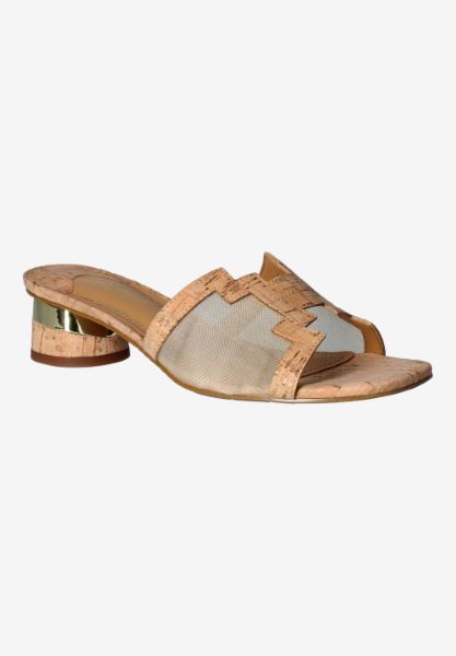 Front view of Amorra NATURAL/GOLD CORK
