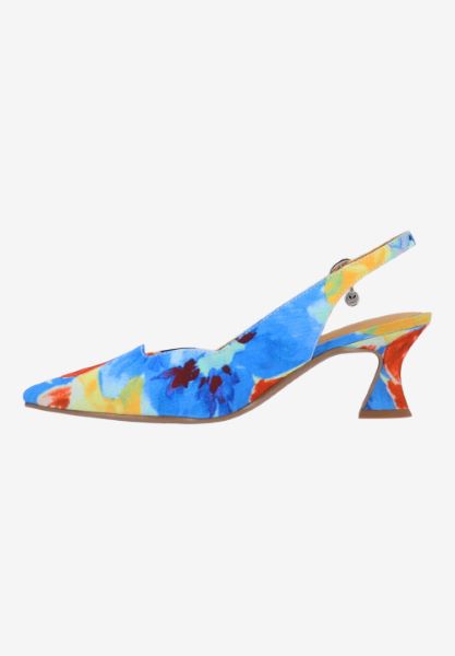 Left side view of Anara BLUE/YELLOW/GREEN MULTI