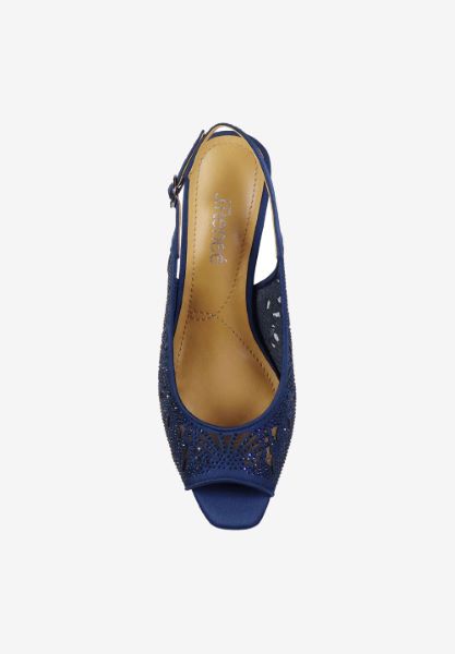 Top view of Arata NAVY SATIN/STONES
