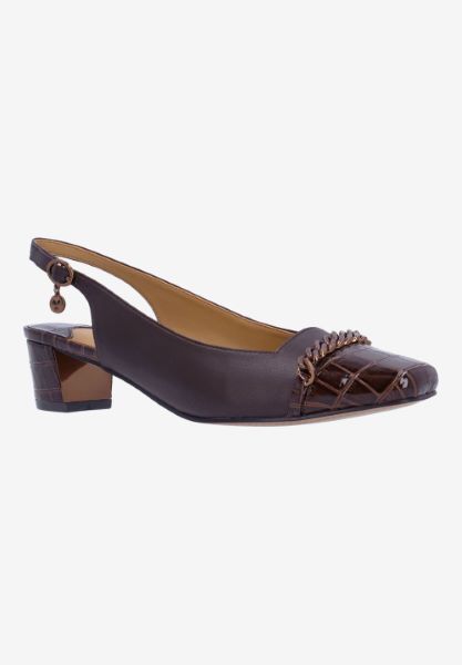 Front view of Bagley CHOCOLATE LEATHERETTE/CROCO PR