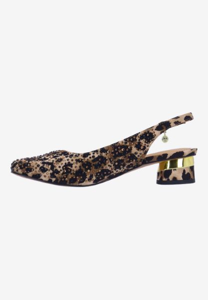 Left side view of Baline BROWN/BLACK ANIMAL PRINT/STONE