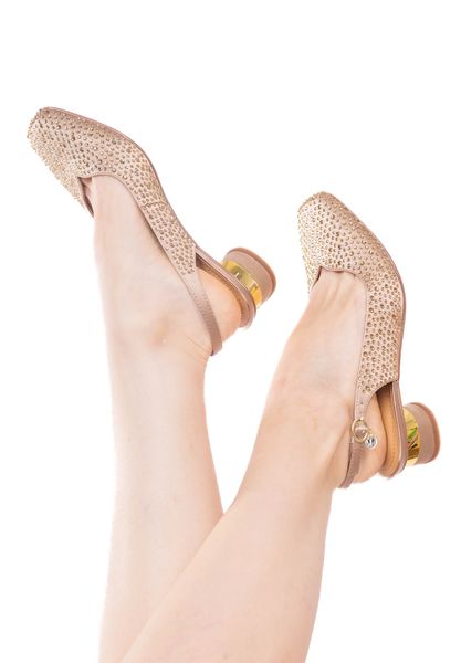 Lifestyle image of Baline BEIGE SATIN/STONES