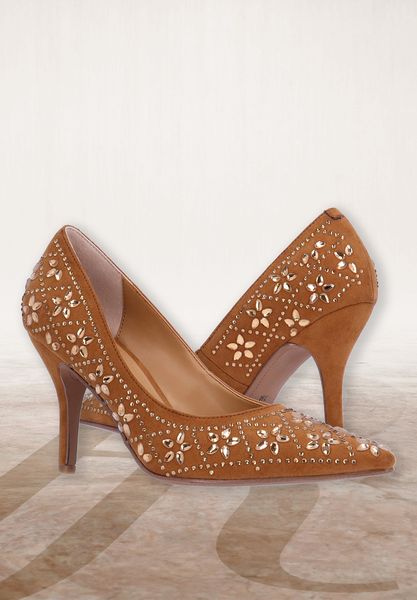 Lifestyle image of Barlow COFFEE SUEDE/RHINESTONES