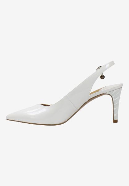 Left side view of Belamie White Pearl Patent