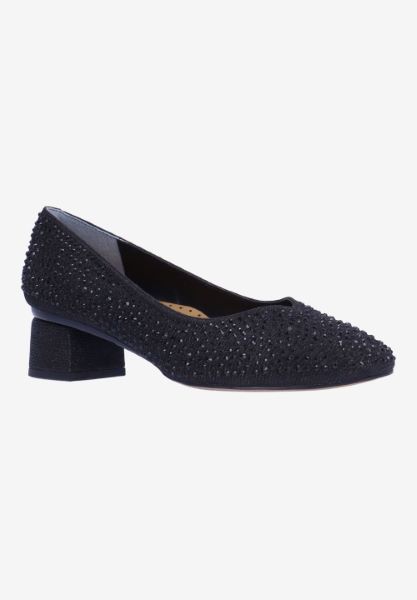 Front view of Bielle BLACK GLITTER/STONES