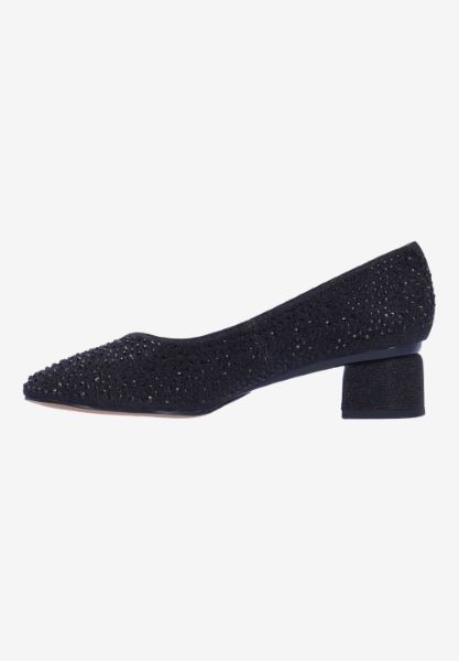 Left side view of Bielle BLACK GLITTER/STONES