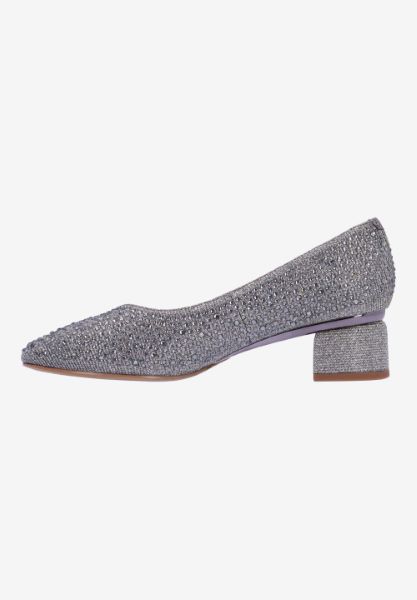Left side view of Bielle PEWTER GLITTER/STONES