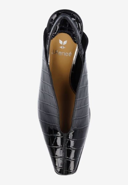 Top view of Brisani BLACK CROCO EMBOSSED
