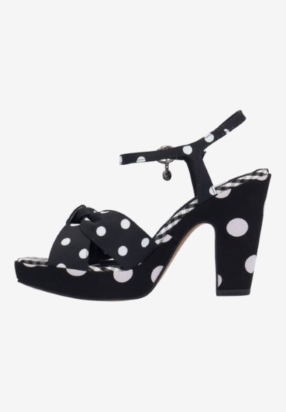 Left side view of Burkett BLACK/WHITE POLKA DOT