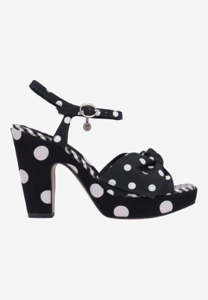 Right side view of Burkett BLACK/WHITE POLKA DOT