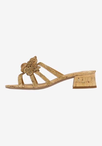 Left side view of Butafly NATURAL/GOLD CORK