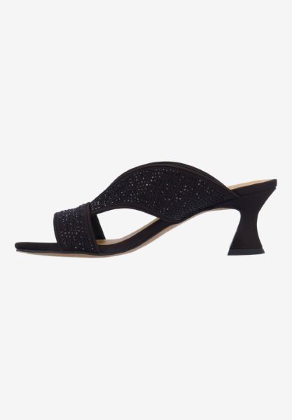 Left side view of Cassia BLACK SATIN