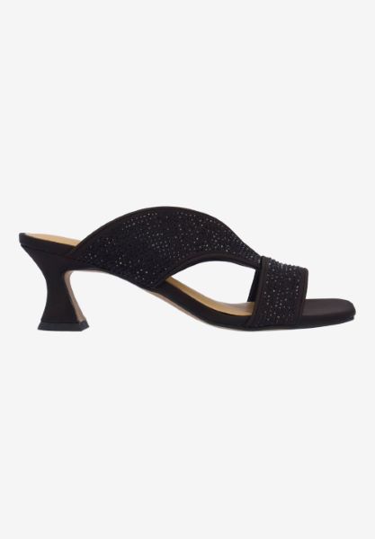 Right side view of Cassia BLACK SATIN