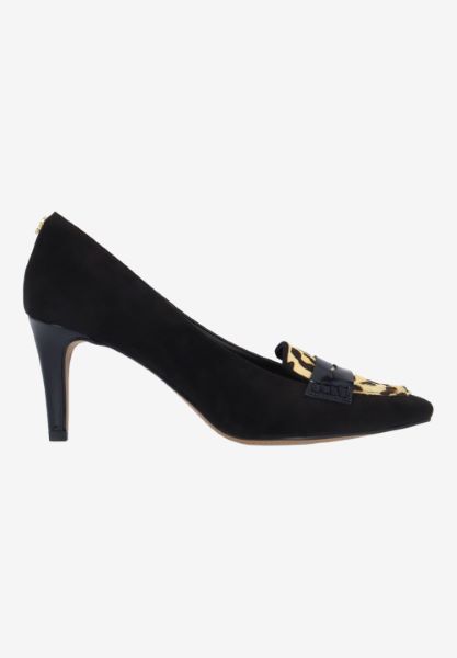 Right side view of Cavora BLACK/BROWN SUEDE/HAIR-ON