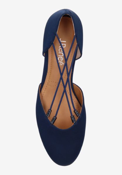 Top view of Charolette NAVY SATIN