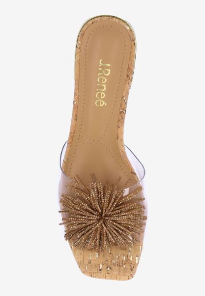 Top view of Cherita CLEAR/NATURAL/GOLD CORK
