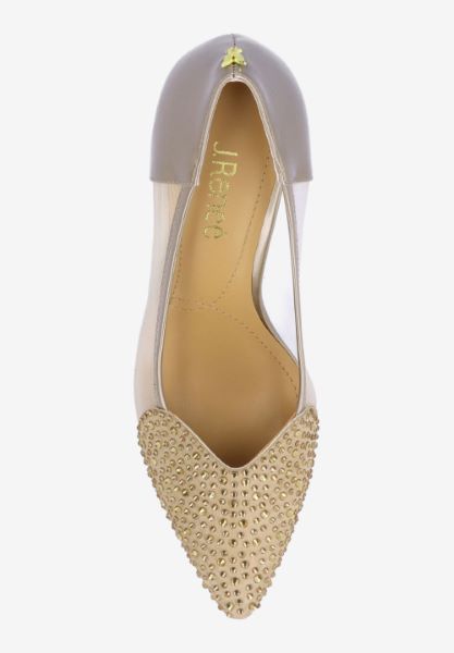 Top view of Coopid BEIGE PATENT/SATIN/MESH