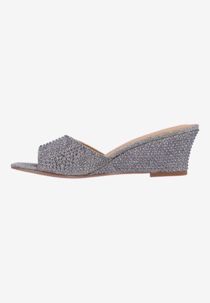 Left side view of Coralie PEWTER GLITTER/STONES