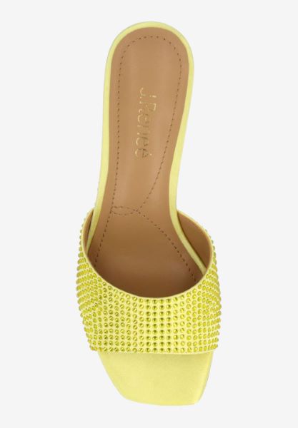 Top view of Coralie YELLOW SATIN/STONES