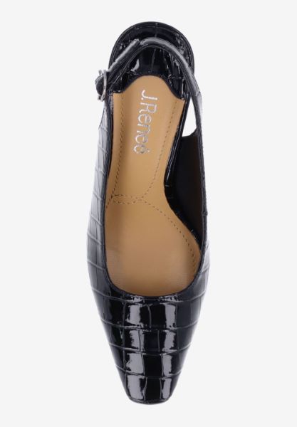 Top view of Delah BLACK CROCO EMBOSSED