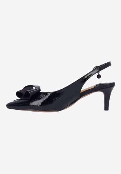 Left side view of Delara BLACK PATENT