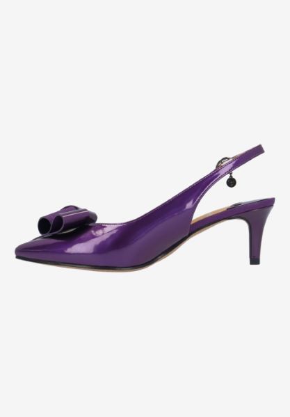 Left side view of Delara PURPLE PATENT