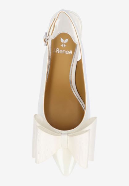 Top view of Delmare WHITE PATENT/GROSGRAIN