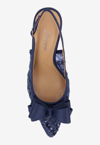 Top view of Deloris NAVY SEQUIN MESH/SATIN