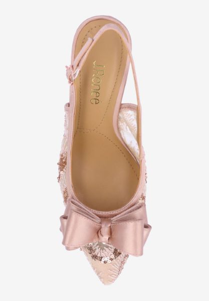 Top view of Deloris ROSE GOLD SEQUIN MESH/SATIN