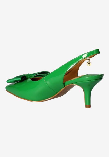 Back view of Devika GREEN PATENT