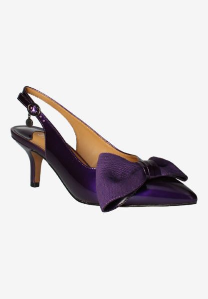Front view of Devika PURPLE PATENT