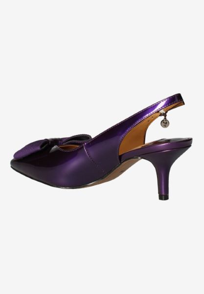Back view of Devika PURPLE PATENT