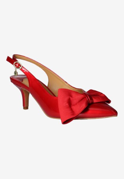 Front view of Devika RED PATENT