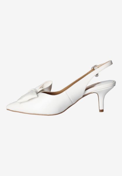 Left side view of Devika WHITE PATENT