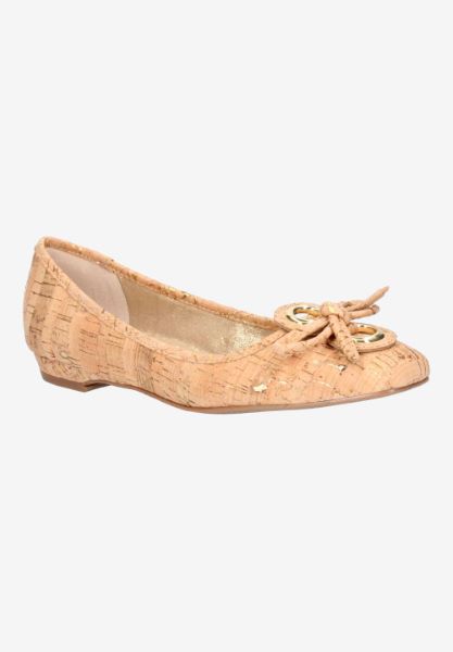 Front view of Edie NATURAL/GOLD CORK