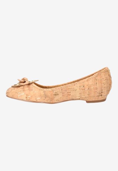 Left side view of Edie NATURAL/GOLD CORK