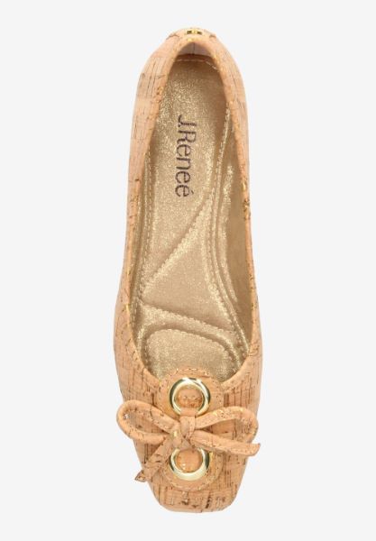 Top view of Edie NATURAL/GOLD CORK