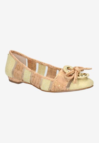 Front view of Edie NATURA/GOLD LINEN/CORK