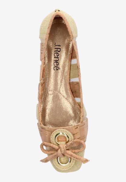 Top view of Edie NATURA/GOLD LINEN/CORK