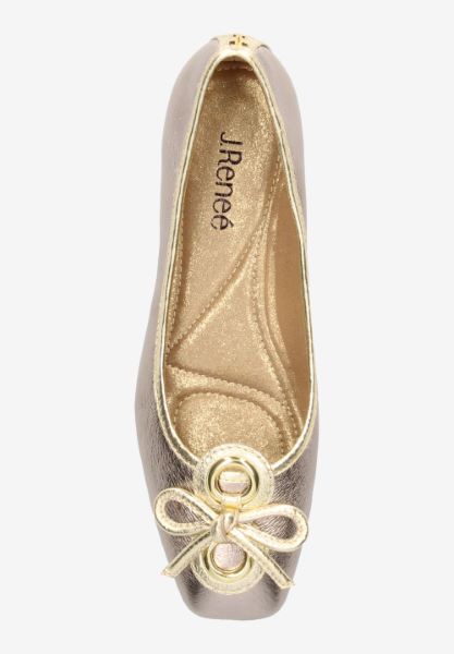 Top view of Edie TAUPE/GOLD MET NAPPA