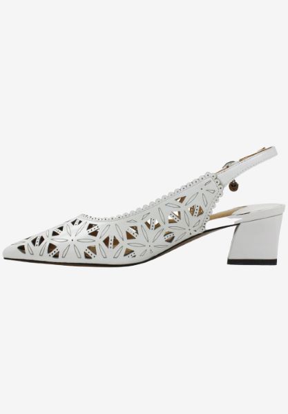 Left side view of Eloden WHITE KIDSKIN