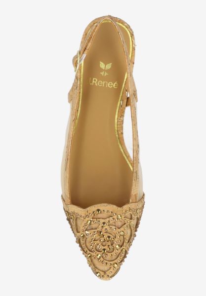 Top view of Elsinora NATURAL/GOLD CORK MESH
