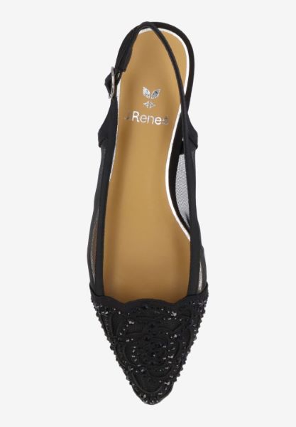 Top view of Elsinora BLACK SATIN/MESH