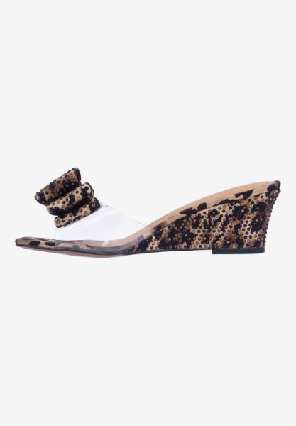 Left side view of Eris CLEAR/BROWN/BLACK ANIMAL PRINT