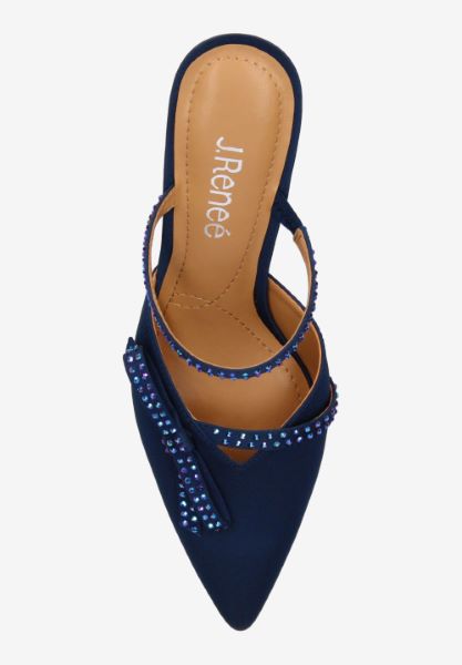 Top view of Estelia NAVY SATIN/RHINESTONES